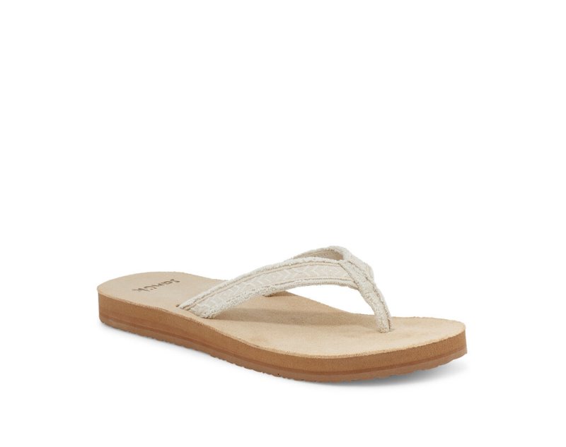 Sanuk Fraidy Tribal Hemp Women's Sandals Beige | Canada 146VRW